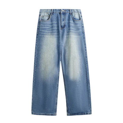 WASHED BLUE BAGGY JEANS