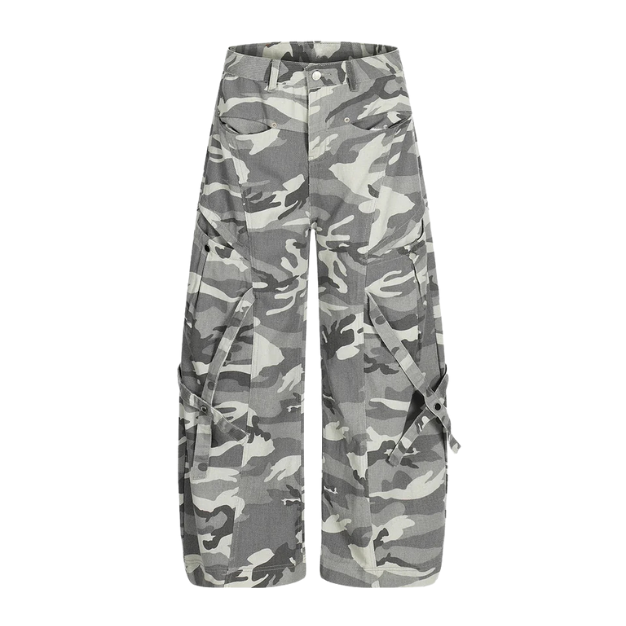 WHITE CAMO BAGGY JEANS